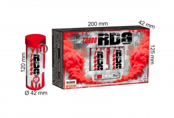 Crvena turbo dimna bomba s osiguračem na kidanje 5kom